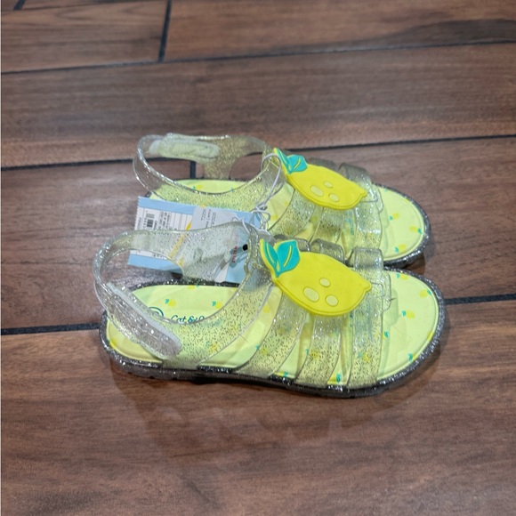 CAT & JACK Toddler Delia Lemon clear Jelly Sandals Size 10 - Picture 1 of 5
